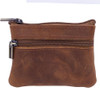 Brown Leather Zipper Pouch – Compact Travel Organizer for Rosaries & Accessories
