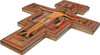 Italian San Damiano Wall Cross – Large Wooden Franciscan Crucifix for Home or Chapel