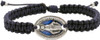 Adjustable Navy Blue Woven Miraculous Medal Bracelet | Silver-Tone and Blue Our Lady of Grace Charm