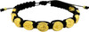 Black Woven Adjustable Bracelet with 10 Gold-Tone Miraculous Medal Beads – Catholic First Communion & Confirmation Gift – Religious Jewelry for Men, Women & Teens
