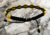 Black Woven Adjustable Bracelet with Round Gold-Tone Saint Benedict Medal – Catholic Protection Bracelet – Christian Jewelry for Men, Women & Teens