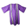 Purple Dalmatic with Underlay Stole and Sleeves, Two Single Bands Going Down the Front & Back.
