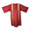 Red Dalmatic with Underlay Stole and Sleeves, Two Single Bands Going Down the Front & Back.