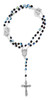 Immaculate Conception Catholic Rosary with Black Glass Beads
