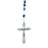 Immaculate Conception Catholic Rosary with Black Glass Beads
