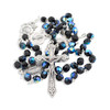 Immaculate Conception Catholic Rosary with Black Glass Beads