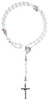 St. Peregrine Cancer Rosary with Clear Crystal Beads