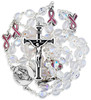 St. Peregrine Cancer Rosary with Clear Crystal Beads