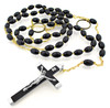 Large Benedictine Monk Rosary with Black Wood Beads