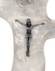 Living Water Clear Clinging Cross with Embedded Crucifix