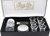 Portable Communion Set with Hard Case, Cups, Juice and Bread Containers, and Oil Bottle