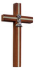 Praying Boy or Girl Cross with Dark Wood and Gold-Tone Inlay