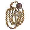 Brazilian Walnut Rosary Beads with St. Joseph Centerpiece