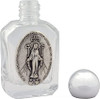 Mini Glass Holy Water Bottle with Miraculous Medal, 2.5" x 1.5"