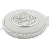 3.75" White Leather Guardian Angel Crib Medal