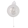 3.75" White Leather Guardian Angel Crib Medal