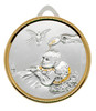 3" Silver-Plated Baptism Crib Medal