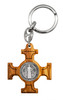 1.75" Olive Wood St. Benedict Cross Keychain