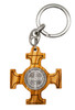 1.75" Olive Wood St. Benedict Cross Keychain
