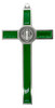 8.75" Silver-Tone St. Benedict Crucifix with Colored Enamel Inlays