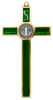 8.75" Gold-Tone St. Benedict Crucifix with Colored Enamel Inlays