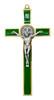 8.75" Gold-Tone St. Benedict Crucifix with Colored Enamel Inlays