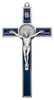 5.25" Silver-Tone St. Benedict Crucifix with Colored Enamel Inlays