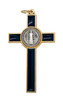 3" Gold-Tone St. Benedict Crucifix Pendant with Colored Enamel Inlays