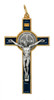 3" Gold-Tone St. Benedict Crucifix Pendant with Colored Enamel Inlays
