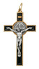 3" Gold-Tone St. Benedict Crucifix Pendant with Colored Enamel Inlays