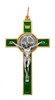 3" Gold-Tone St. Benedict Crucifix Pendant with Colored Enamel Inlays