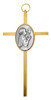 4.75" Metal Wall Cross with Attached Medal