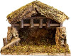 Village Nativity Wooden Stable Creche for Christmas Nativity Set | 10" x 5" x 8" | Made in Italy