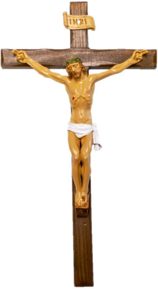 Resin Wall Crucifix | Jesus Nailed to The Cross Figure | Hang Above Door for Protection | Christian Home Goods (Medium)