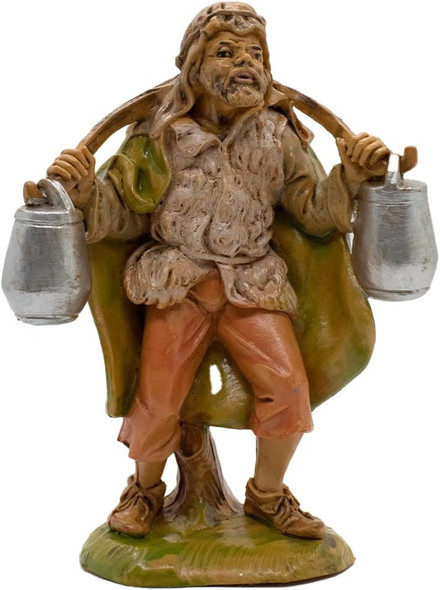 Water Carrier Villager | 5" Christmas Nativity Collection - 36 Different Statues - Traditional Nativity Figures with New Merchants | Hand-Painted | Made in Italy