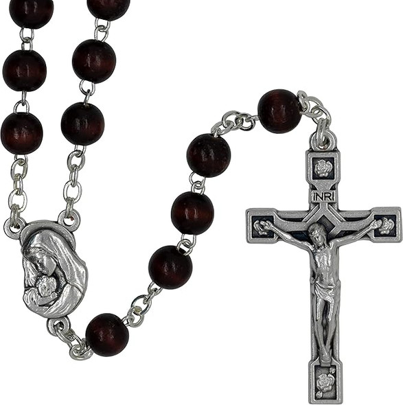 Sacrament Rosary – 17" Italian Wooden Beads with Traditional Crucifix
