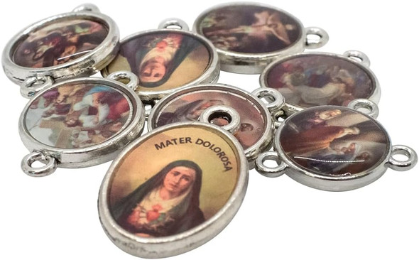 Devotion of the Sorrowful Mother: Medal Set and Prayer Instructions for Rosary Making

