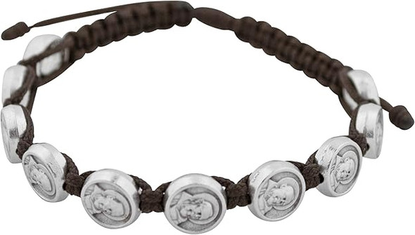 Good Shepherd Creations Adjustable Cord Bracelet – Featuring Saint Padre Pio Medal Charm