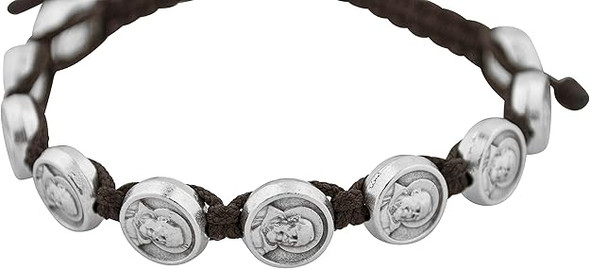 Good Shepherd Creations Adjustable Cord Bracelet – Featuring Saint Padre Pio Medal Charm