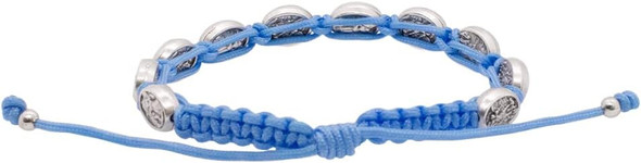 Saint Michael & Guardian Angel Medal Bracelet with Adjustable Light Blue Cord – Catholic Protection Jewelry – Confirmation & Graduation Gift
