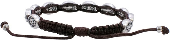 Adjustable Woven Cord Miraculous Medal Bracelet – Blue or Brown – Catholic Marian Devotional Jewelry – First Communion & Confirmation Gift