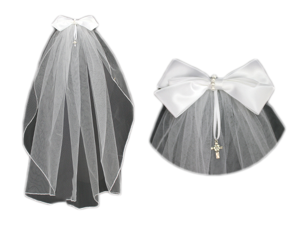 Beautiful White First Communion Veil.