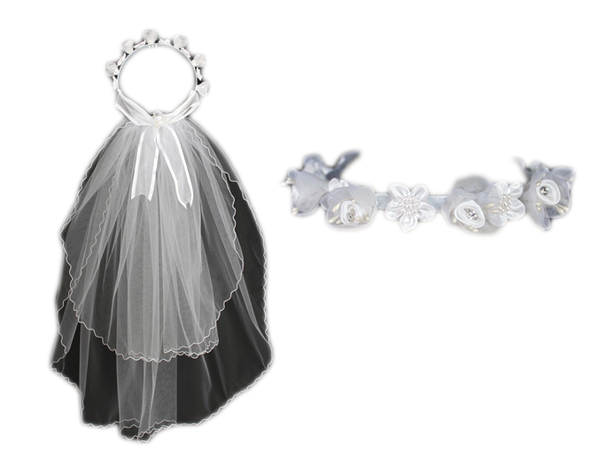 Beautiful White First Communion Veil.