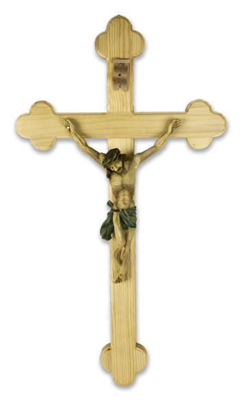 Wooden Crucifix with a Colored Corpus.