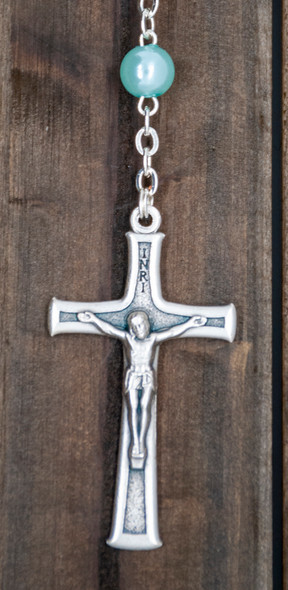Robin Egg Rosary with Plastic Beads