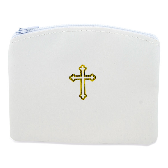4" x 3" White Rosary Case