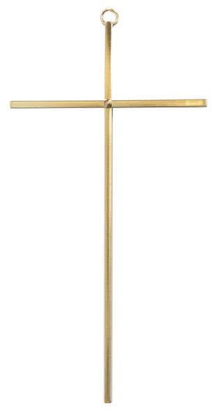 Metal Wall Cross in Silver or Gold, 10" Long