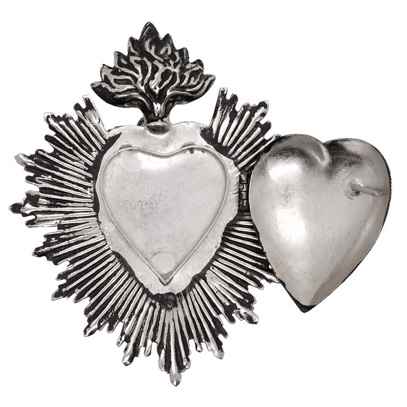 Milagro Heart | Magnificent Sacred Heart | Home Décor | Catholic Trinket for Home | (Gunmetal)