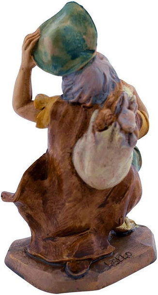 Witness/Beggar | 5" Christmas Nativity Collection - 36 Different Statues - Traditional Nativity Figures with New Merchants | Hand-Painted | Made in Italy