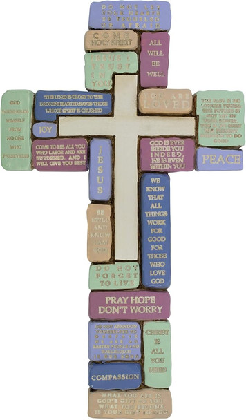 Inspirational Resin Wall Cross | Encouraging and Comforting Words and Phrases about Grief